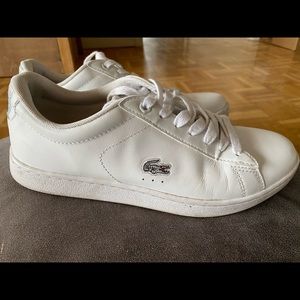 Lacoste 7.5 white leather sneakers